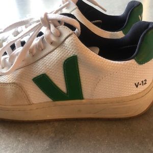 Green V-12 sneakers from Veja.